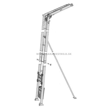 05643 Geda teleskopická podpera do 5,7 m pre rebríkový výťah