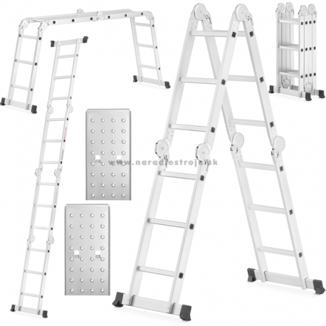 4 x 3 Higher kĺbový hliníkový rebrík + pracovná plošina