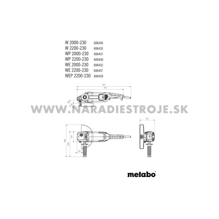 WE 2000-230 Metabo uhlová brúska 230 mm