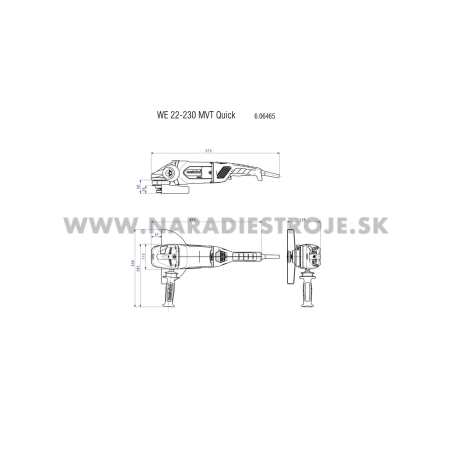 WE 22-230 MVT Metabo uhlová brúska 230 mm
