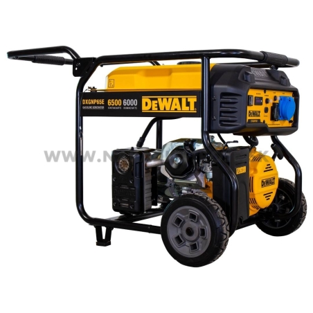 DXGNP65E Dewalt benzínová jednofázová elektrocentrála s max. výkonom 6,5 kVA a ručným štartovaním