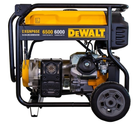 DXGNP65E Dewalt benzínová jednofázová elektrocentrála s max. výkonom 6,5 kVA a ručným štartovaním