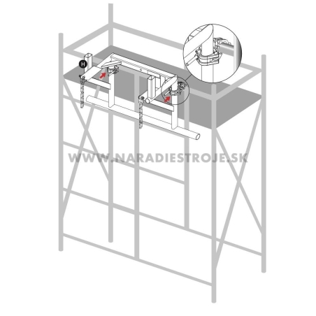 Gumený sklz na stavebnú suť s kovovou hornou násypkou Rubi - KANGURO 88811