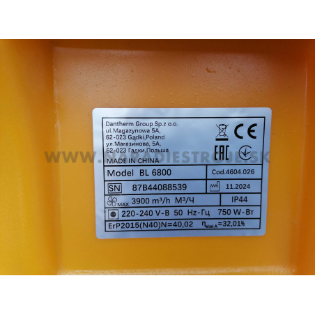 BL 6800 Master ventilátor - dúchadlo