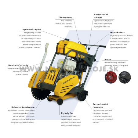 RZ 200 NTC rezačka špár s motorom Honda GX390