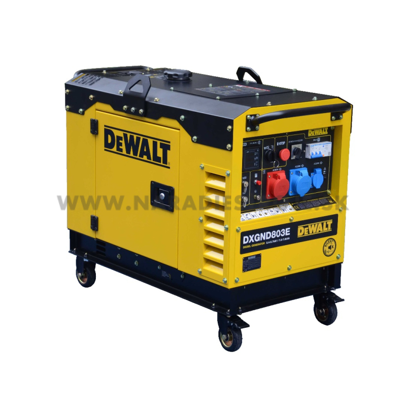 DXGND803E Dewalt trojfázová dieselová elektrocentrála s AVR, elektroštart
