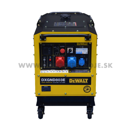 DXGND803E Dewalt trojfázová dieselová elektrocentrála s AVR, elektroštart