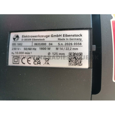 EBS 1802 Eibenstock brúska na betón s diamantovým brúsnym tanierom v kufri