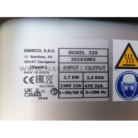 Boxel 325 Enar elektronický menič 230V pre vysokofrekvenčné vibrátory betónu