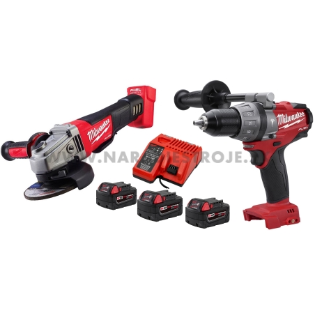 M18 SET2A-503W Milwaukee FUEL aku sada / vŕtačka, brúska, 3x M18 B5 Ah aku