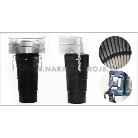 Gumený sklz na stavebnú suť s kovovou hornou násypkou Rubi - KANGURO 88811