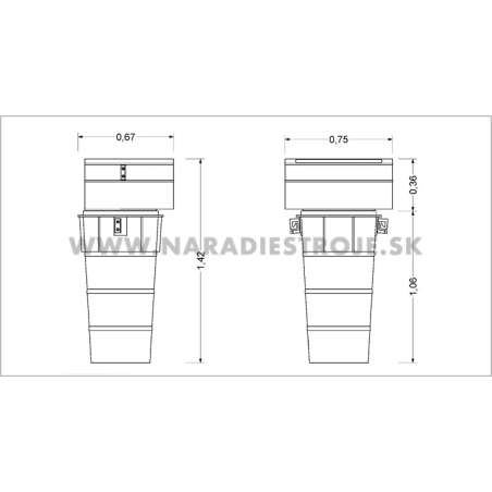 Gumený sklz na stavebnú suť s kovovou hornou násypkou Rubi - KANGURO 88811