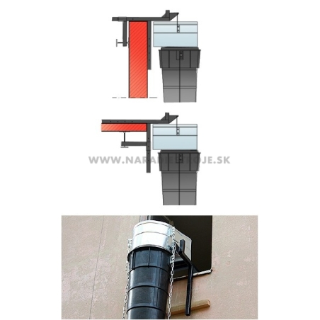 Gumený sklz na stavebnú suť s kovovou hornou násypkou Rubi - KANGURO 88811